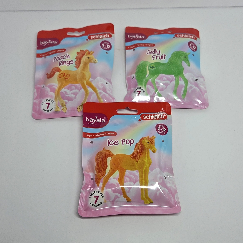 Schleich Bayala Unicorn Collectibles Set of 3 Peach Rings‎ Ice Pop Jelly Fruit